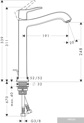 Смеситель Hansgrohe Metris Classic 31078000