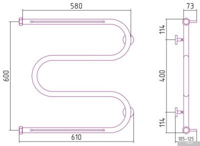 Сунержа М-образный 2 полки 600х600 00-0008-6060