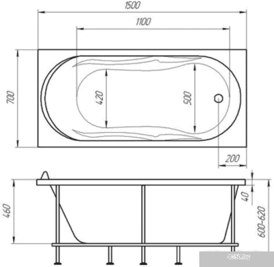Ванна Relisan Daria 150х70