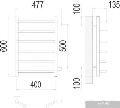 Полотенцесушитель TERMINUS Виктория П6 400x600 бп