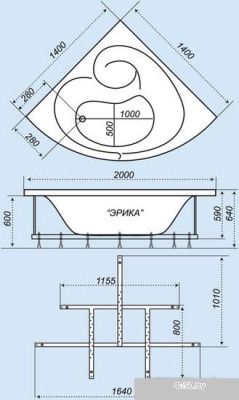 Ванна Triton ЭРИКА 140x140