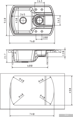 Кухонная мойка Florentina Нире-760К (жасмин)