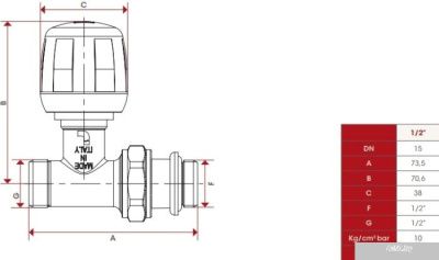 Запорная арматура ITAP Прямой ручной вентиль 295S 1/2