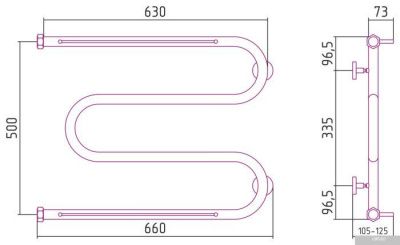 Сунержа М-образный 2 полки 500х650 00-0008-5065