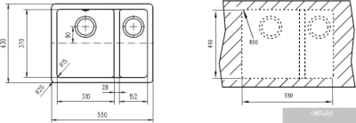 Кухонная мойка TEKA RADEA 550/370 TG Оникс [40143671]