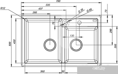 Кухонная мойка IDDIS Vane G V22G782i87