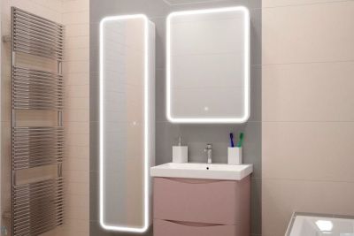Континент Шкаф с зеркалом Elliott Led 55x80 (левый)