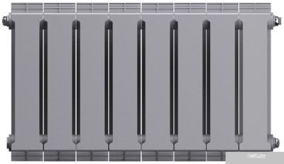 Royal Thermo PianoForte 300 Silver Satin (8 секций) боковое подключение