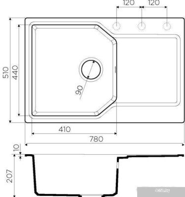 Кухонная мойка Omoikiri Yonaka 78 GR