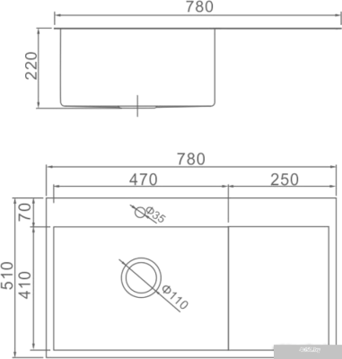 Кухонная мойка Gerhans K37851B-L (левая, графит)