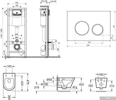 Унитаз Lavinia Boho Biore Compacto Rimless 6 в 1 77040092