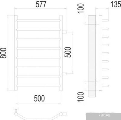 Полотенцесушитель TERMINUS Виктория П8 500x800 бп