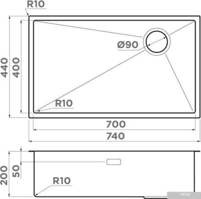 Omoikiri TAKI 74-U/IF SIDE LG (светлое золото)
