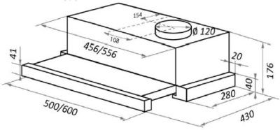 Кухонная вытяжка HOMSair Flat 50 (черный)