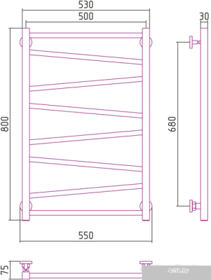 Полотенцесушитель Сунержа Сирокко 800х500 00-0253-8050