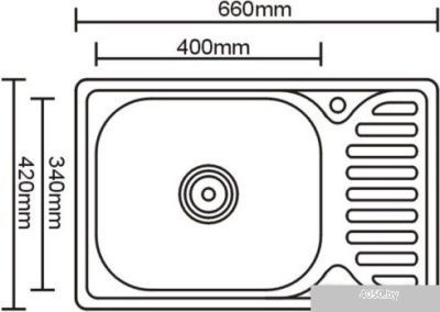 Кухонная мойка Sinklight 6642 (правая, матовая)