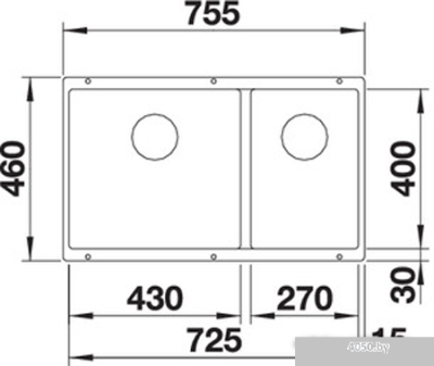 Кухонная мойка Blanco Subline 430/270-U (алюметаллик) 523153