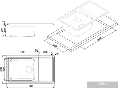 Кухонная мойка Smeg LG861S-2