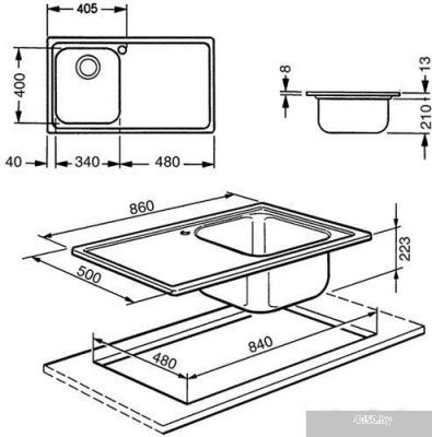 Кухонная мойка Smeg LLR861