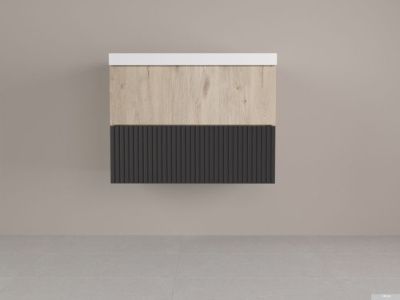 Style Line Тумба под умывальник Стокгольм ВЛДСП 75 2 ящика (подвесная)