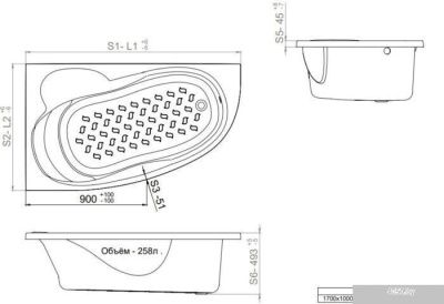 Triton Кайли гидромассажная 150x100R Стандарт