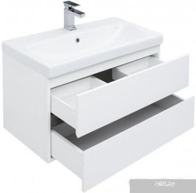 Aquanet Тумба Беркли 80 с умывальником Moduo 80 (белый/дуб рошелье)