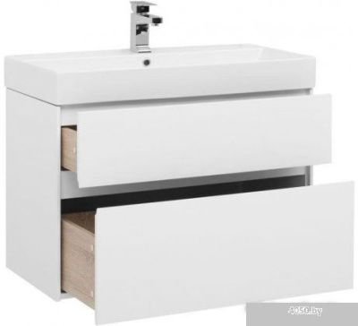 Aquanet Тумба Бруклин 85 00212598 с умывальником Slim Synergy (белый)