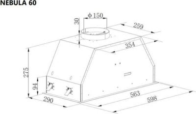 Кухонная вытяжка MAUNFELD Nebula 60 Glass (черный)