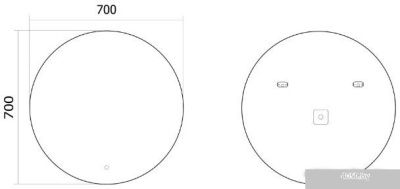 Axus Зеркало Volta Eco 70x70 Стандарт