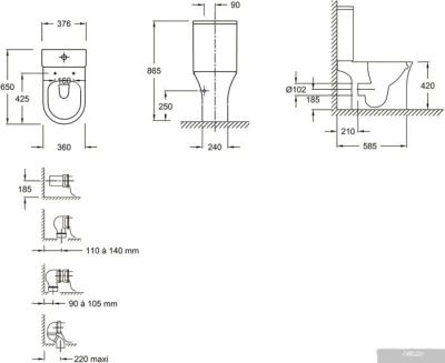 Унитаз Jacob Delafon Aleo UJAL102-0 + E33127-0 + ETAL212-0
