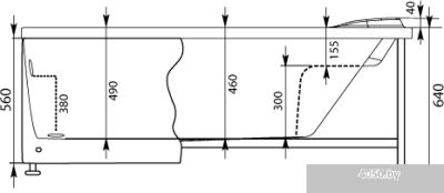 Ванна Aquanet Palma 170x90 R