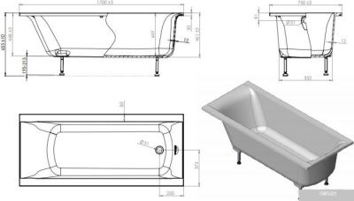 Ванна Astra-Form Нью-Форм 170x75