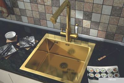 Кухонная мойка ZorG SZR-51 Gold