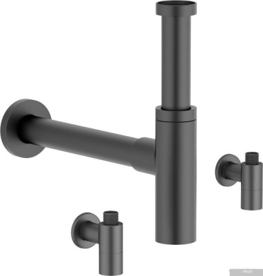 Вентиль Wellsee Drainage System 182147001, угловой (2 шт, матовый черный)