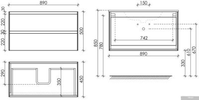 Sancos Тумба под умывальник Cento CN90W (белый глянец)