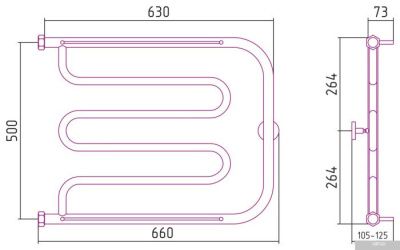 Сунержа Лира 2 полки 500х650 00-0012-5065