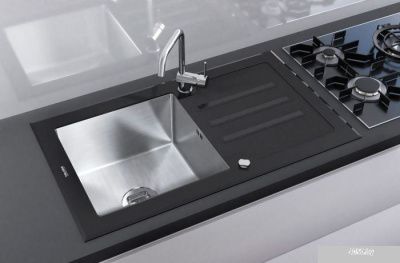 Кухонная мойка Tolero Ceramic glass TG-860 (черный)