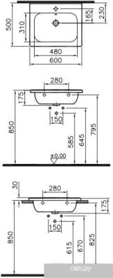 Умывальник Vitra D-Light 60x50 [5918B003-6106]