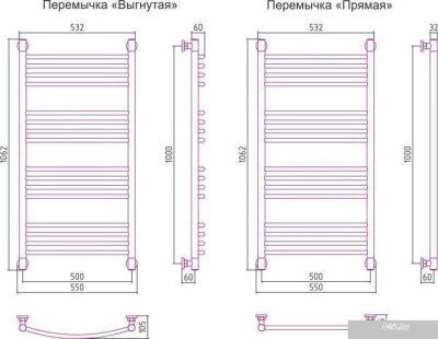 Полотенцесушитель Сунержа Богема+ 1000x500 30-0220-1050