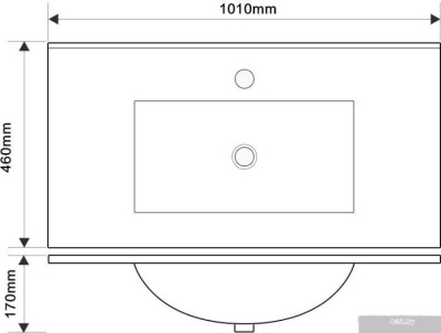 ЗОВ Тумба с умывальником Парма 100 P100LWP0MHMC1A-OL100 (белый/галифакс)