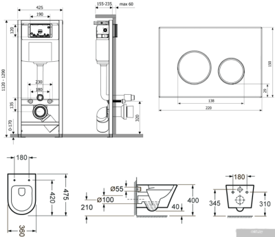 Унитаз Lavinia Boho Biore Compacto Rimless 6 в 1 77040095