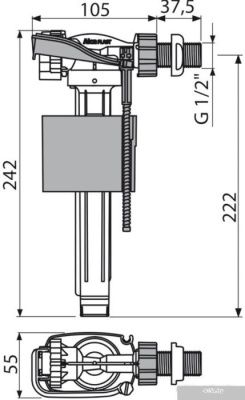 Впускной клапан Alcaplast A150-1/2