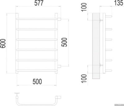 Полотенцесушитель TERMINUS Стандарт П6 500x600 бп