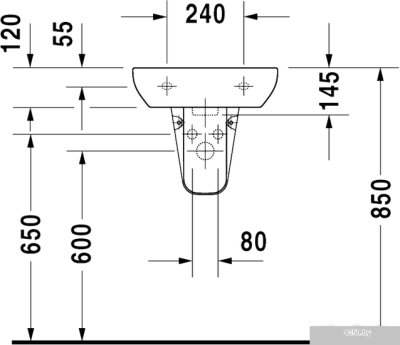 Умывальник Duravit D-Code 45x34 (07054500002)