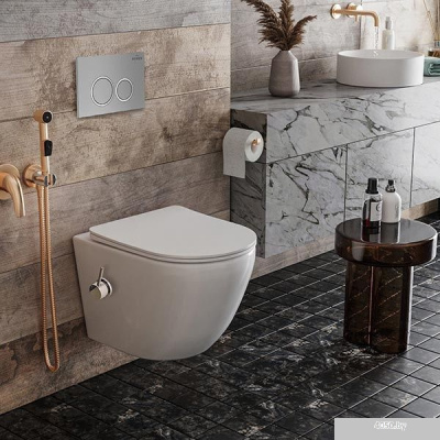 Roxen Antares Bidet в комплекте с инсталляцией StounFix Slim 6 в 1 932494 (кнопка: хром матовый)