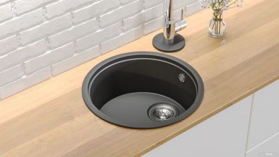 Кухонная мойка KitKraken Lake O-510 с решеткой (белый)