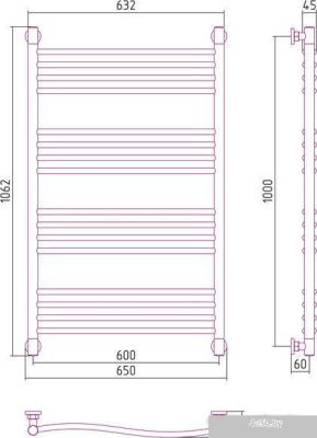 Полотенцесушитель Сунержа Флюид+ 1000x600 00-0222-1060