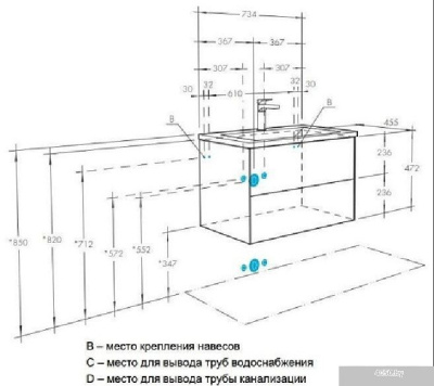 Акватон Тумба с умывальником Сохо 75 1A2581K2AJ010