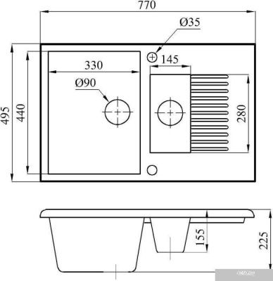 Кухонная мойка БелЭворс Forma (грей)