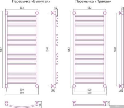 Полотенцесушитель Сунержа Богема+ 1200x500 071-0220-1250